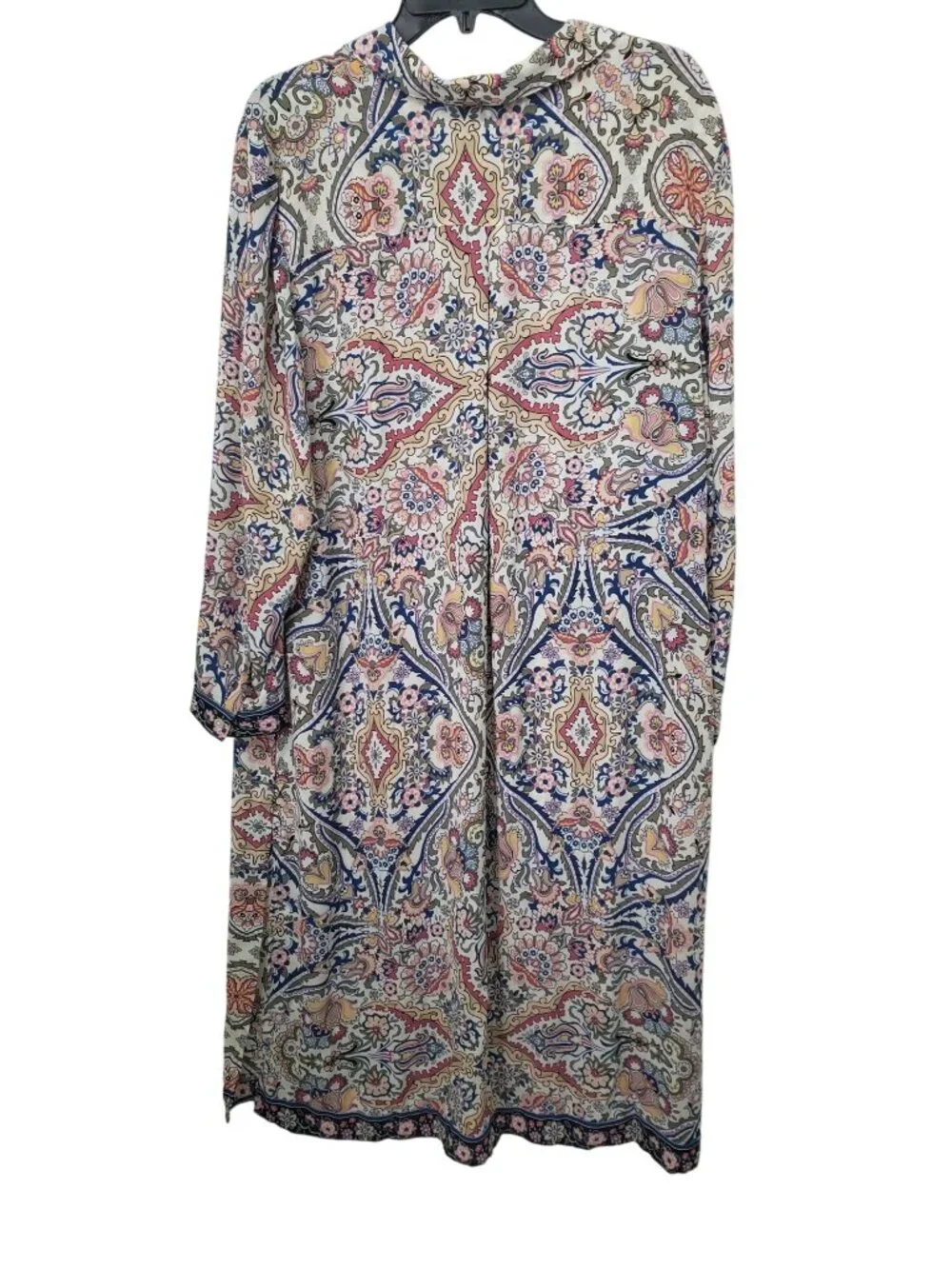 Chico's Paisley Floral Print Tunic Long Sleeve Button Front Shirt Blouse Duster - Picture 10 of 13